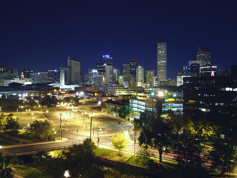denverskyline.jpg - A friend of my Son-in-law Ron, took this picture from his apartment balcony near Downtown Denver. He and Ron work at Centennial Airport, one of the busiest private airports in the country.