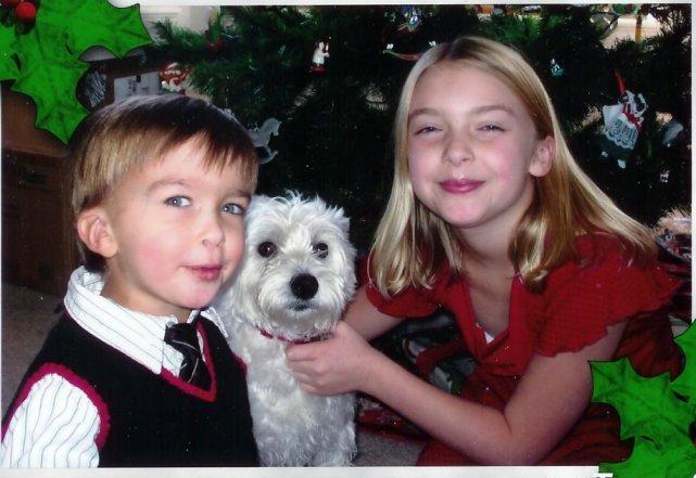 adamjennadec2007.jpg - My Grandchildren, Adam and Jenna, Terry and Sandy's children and their pet.  Adam is almost 4 years old and Jenna is 9 years old. Picture taken December, 2007.