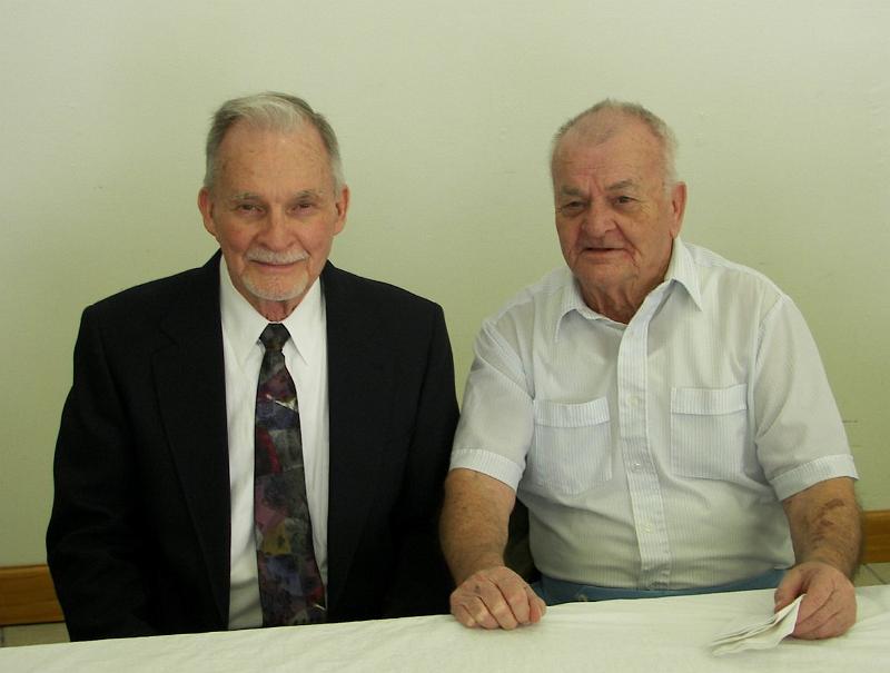 jimandgene030708.JPG - Jim and brother Gene Clark at Sandy's Memorial Service, March 7, 2008. Picture courtesy of  Bob Shaw.